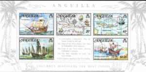 Anguilla #178a Discovery of West Indies SS/ of 5 (MNH) CV$8.75