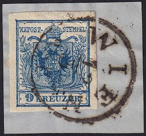 Austria - 1850 - Scott #5 - used on piece - Type III - WIEN pmk