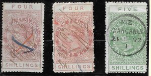 New Zealand AR4-AR6 Postal Fiscal Stamps used. 1882