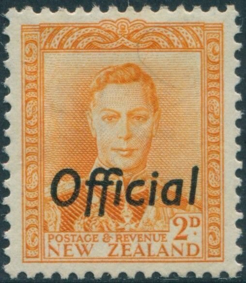 New Zealand official 1947 SGO152 2d orange KGVI MLH 