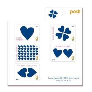 Finland Finnland Finlande 2017 St Valentine Day set of 5 stamps in booklet MNH