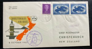 1953 Netherlands Airmail Cover To Christchurch New Zeland Air Race KLM