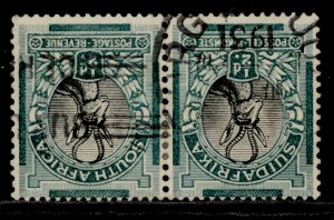 SOUTH AFRICA GV SG42w ½d black & green FINE USED.