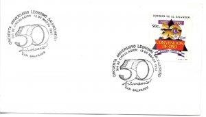 EL SALVADOR 1992 50 ANNIVERSARY OF LIONS CLUB FDC FIRST DAY COVER