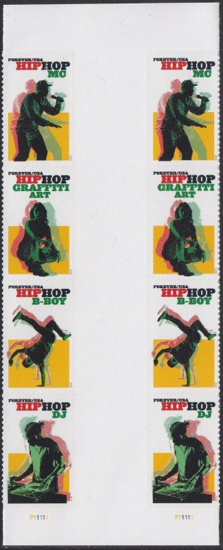 US 5480-5483 5483a Hip Hop forever vert gutter block (8 stamps) MNH 2020