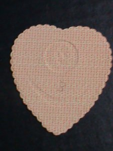 ​TONGA 1964 SC#138 GOLD REPLICA HEART SHAPE-LT.PINK-2 SHILLINGS-STAMP-MNH VF