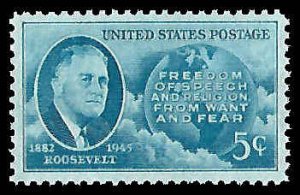 PCBstamps   US # 933 5c FDR & Globe, MNH, (32)