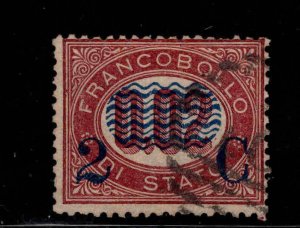 ITALY Scott 37 Used Official surcharged in Blue CV$25