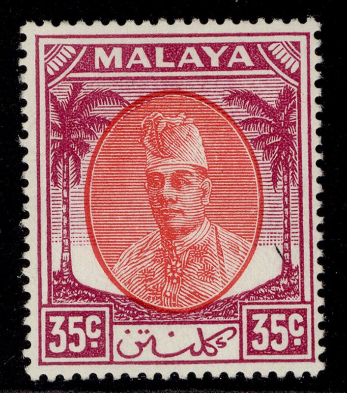 MALAYSIA - Kelantan GVI SG76, 35c scarlet & purple, M MINT. 