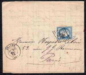 France 1875 25c Cover from Beaune to Paris