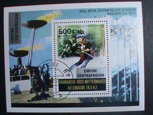 Central Africa Stamp-1976- 12th Winter Olympic Innsbruck'76 CTO-S/S sheet