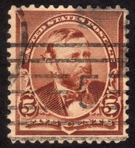 1890, US 5c, Grant, Used, Sc 223