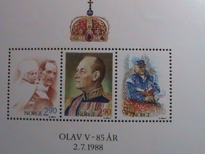 NORWAY-1988-SC#931- 85TH BIRTH DAY-KING OLAV V  MNH S/S SHEET VERY FINE