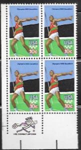 US #1790 Zip Code Block - Olympics 1980 Decathlon
