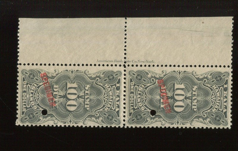 Hawaii R14S Revenue Specimen Imprint Pair of 2 Stamps NH BZ1670