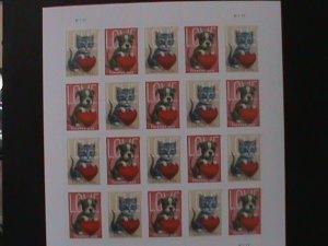 ​UNITED STATES-2022-FOREVER LOVE CAT & DOG MINISHEET OF 20 MNH-VERY FINE