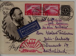Germany/Russia Zeppelin card Polarfahrt 24.7.31