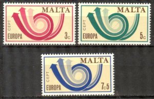 Malta 1973 Europa CEPT set of 3 MNH