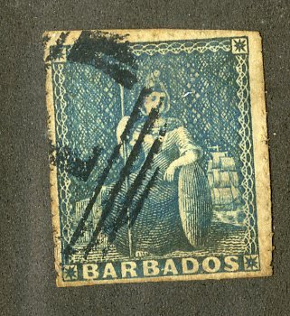 BARBADOS 11 USED PIN PERF SCV $175.00 BIN $75.00 ROYALTY