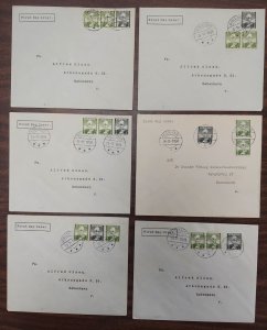 GREENLAND 1938-9, Group of 10 First Issue FDC's, each from diff towns Facit $550