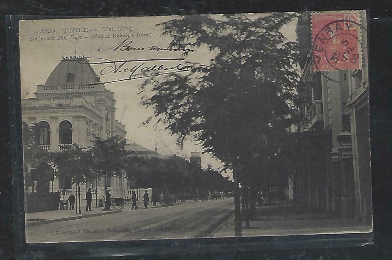 FRENCH INDOCHINA  (PP3008B)  1905   PPC FROM  JENBAY   TO FRANCE