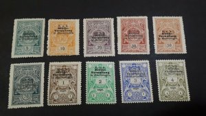 AUS occupation of Montenegro 1916/1917 WWI Revenue - Tax ** MNH 10 different