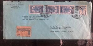 1935 Mexico City Mexico Cover Registered Mail Seal To Forth Worth Tx USA