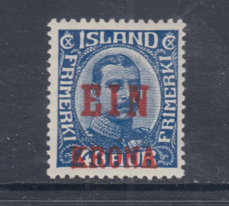 Iceland Sc 150 MLH. 1926 1k on 40a Ein Krona surcharge, VF