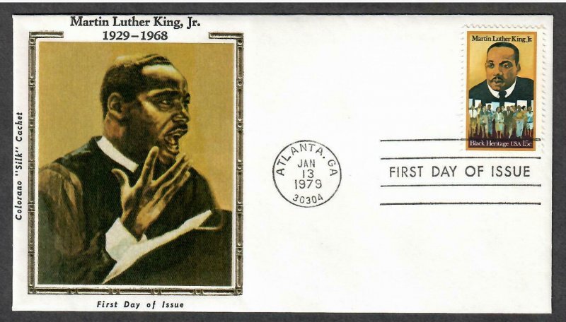 US # 1771 Dr Martin Luther King Jr Colorano Silk FDC - I Combine S/H