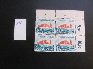 Germany 1940  MNH SC 176 BLOCK  MI. 750III XF 160+ EUROS (100)