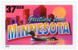 2002 37c Greetings from America, Minnesota Scott 3718 Mint F/VF NH