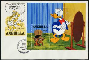Anguilla 434-43 on FDC - Disney, Easter, Minnie Mouse, Donald Duck