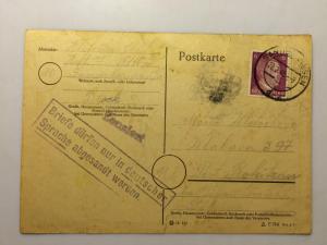 1945 Sangerhausen Germany Concentration Camp Postcard Cover Bohemia Dora