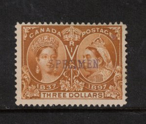 Canada #63s Mint Fine Original Gum Hinged With Specimen Overprint