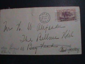 ​UNITED STATES,1935 COMMERCIAL COVER-87 YEARS OLD FANCY CANCELLED-USED VF