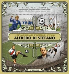 Alfredo Di Stefano Football Italy Soccer Sports Niger MNH stamp set 2 sheets