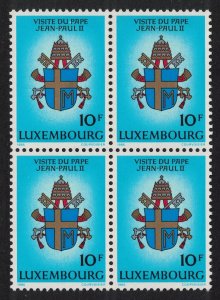 Luxembourg Visit of Pope John Paul II Block of 4 1985 MNH SG#1157 MI#1124