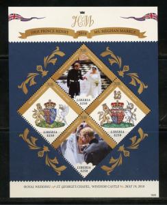 LIBERIA   2018 THE ROYAL WEDDING OF HARRY & MEGHAN  SHEET MINT NH