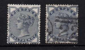 GB QV 1/2d slate blue SG187 mint MNH + VFU WS32543