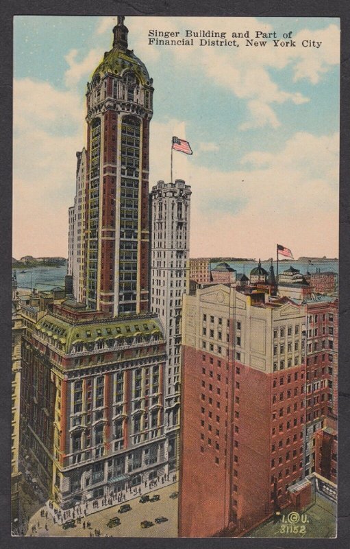 Unused Postcard: New York City – Singer Building and Financial District