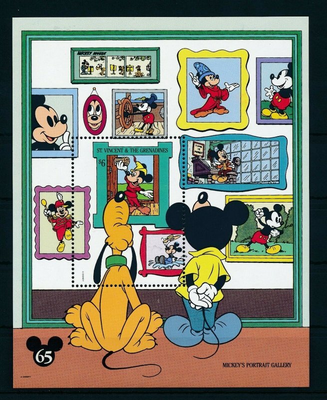 [23299] St. Vincent 1994 Disney 65th Birthday Mickey, portrait gallery MNH