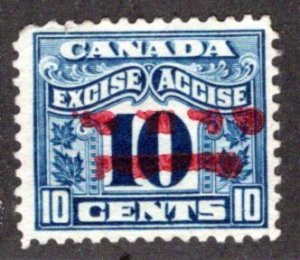 FX42, Canada, Excise, 10c, C.L.M. Co, Precancel, Heavy Strike/Inverted Variety