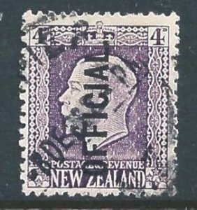New Zealand #O52 Used 4p King George V Issue Ovptd. Official