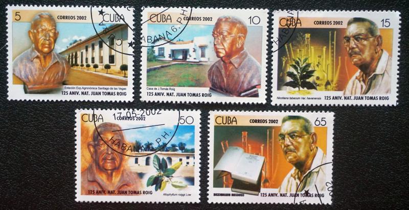 CUBA Sc# 4221-4225  JUAN THOMAS ROIG, BOTANIST Complete set of 5 cancelled 2002