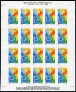 IMPERF 2014 Forever Stamp Sheets - Wilt Chamberlain Breast Cancer Global Wreath