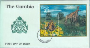 86266 - GAMBIA - Postal History - FDC COVER 1999 Butterflies GIRAFFE