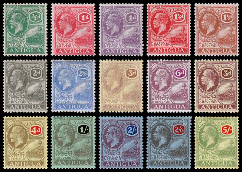 Antigua Scott 42-44, 46-49, 51-52, 58-63 (1921-29) Mint H F-VF, CV $117.50 M