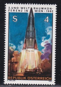 Austria # 1219, Rocket Lift Off, NH, 1/2 Cat.