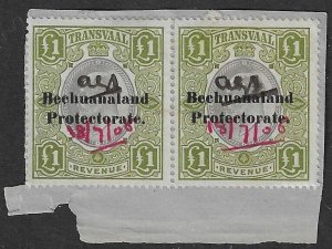 BECHUANALAND Revenues: 1906 Transvaal Revenue EDVII  �1 green - 38926