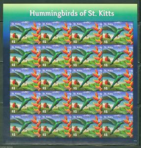 ST KITTS 2015 HUMMINGBIRDS OF ST. KITTS SHEET OF TWENTY  MINT NH